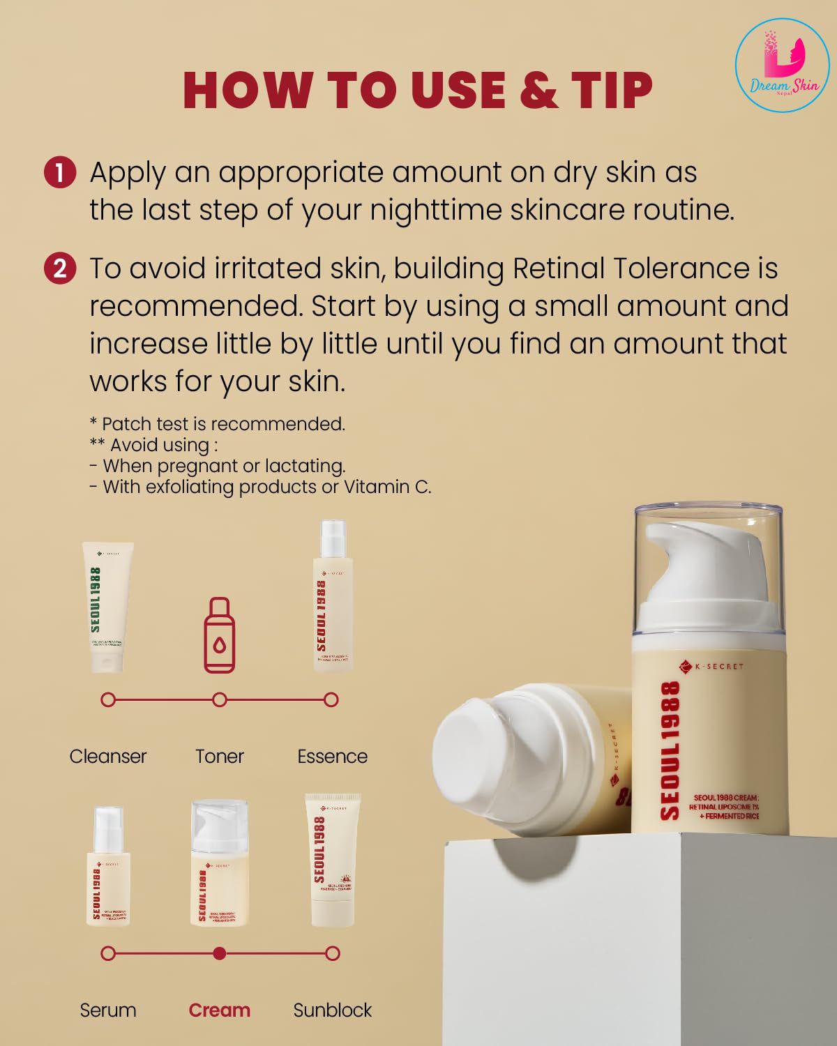 SEOUL 1988 Cream Retinal Liposome 1% + Fermented Rice [50ml] 
